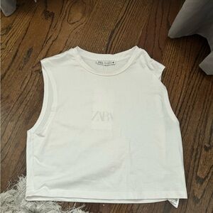 Zara White Sleeveless Women's Top